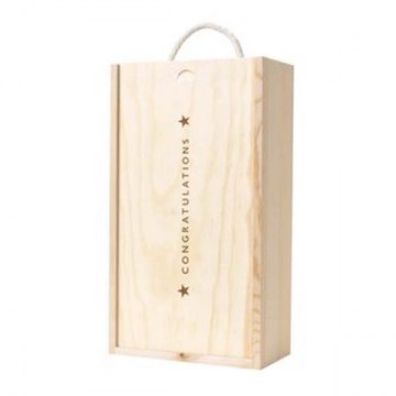 2 Bottle Wooden Box - Congratulations